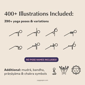 400+ Yoga Pose Stickers: Digital PNG Files, Canva Templates image 2