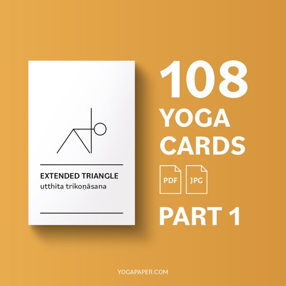 yoga cards 108 hatha yoga poses illustrated with etsy singapore