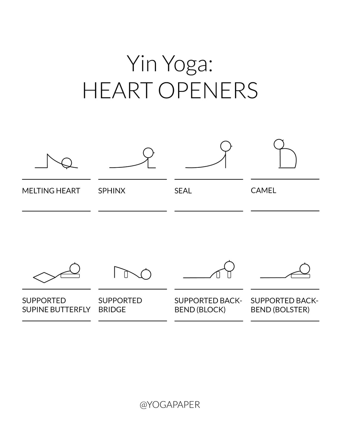 48 yin yoga postures printable pdf yin yoga poster with etsy