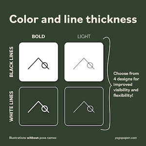 100 Yoga Pose Stickers: Stick Figure Illustrations (Digital Download) image 3