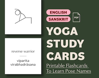 Yoga Study Cards (220+ Printable Flashcards To Learn Yoga Pose Names)
