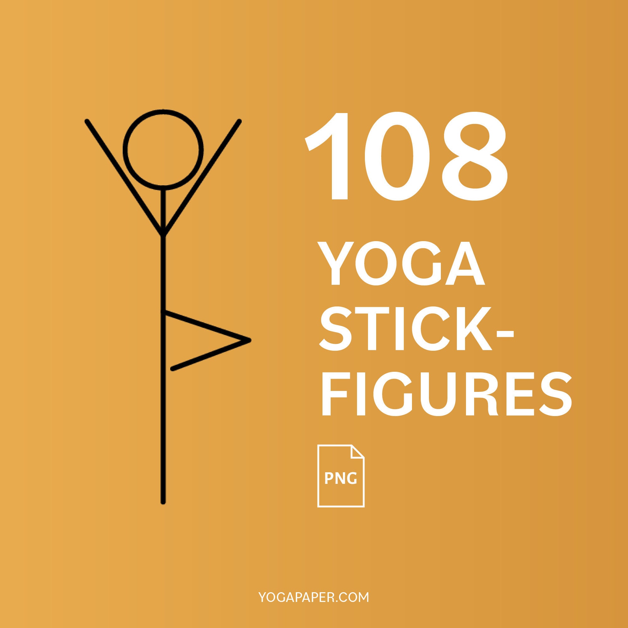 yoga pose stick figures for sequeces digital png etsy