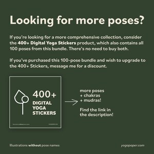 100 Yoga Pose Stickers: Stick Figure Illustrations (Digital Download) image 8