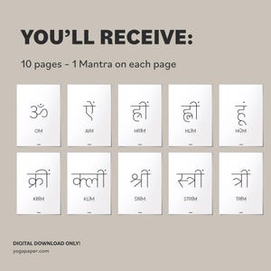 Shakti Bija Mantra Prints: Sanskrit Yoga Poster (PDF Download) image 2