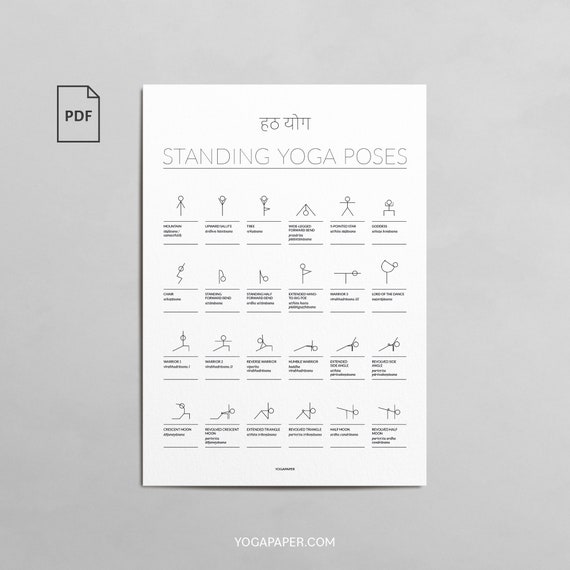 Yoga Cards: 108 Hatha Yoga Poses Illustrated With Stick-figures. Learn Yoga  Pose Names, Create Sequences With Canva Templates for Instagram - Etsy  Sweden