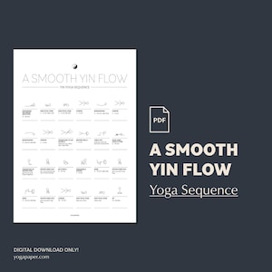 Sequenza di Yin Yoga in PDF: Scaricabile stampabile con posizioni yoga, figure stilizzate, formato DIN A4, formato lettera. Lezione di Yin Yoga Flow per principianti.