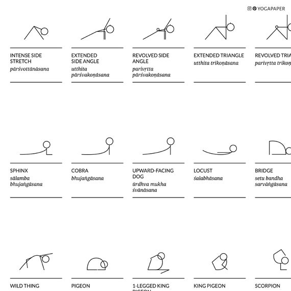 40 Hatha Yoga Ubungen Gestalte Deinen Eigenen Yoga Flow Mit Etsy
