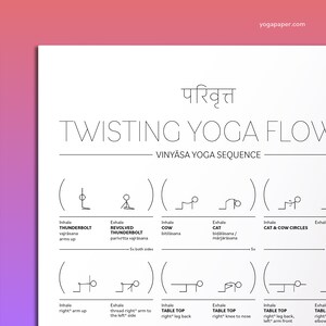 Twisting Yoga Flow: Printable Hatha Yinyasa Yoga Sequence to Download ...