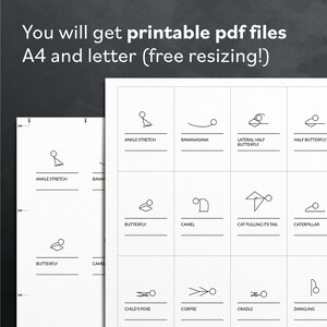 yin yoga poses pdf jpg printable yin yoga cards 54 posture etsy