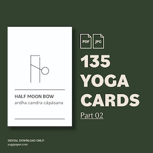 Yoga Cards: 135 hatha yoga stick figures including Sanskrit and English pose names. Printable yoga flashcards for yoga teachers
