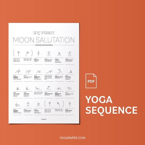 Moon Salutation Yoga Sequence PDF: Printable Download for the - Etsy
