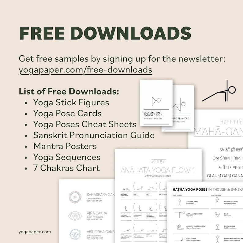 100 Yoga Pose Stickers: Stick Figure Illustrations (Digital Download) image 10