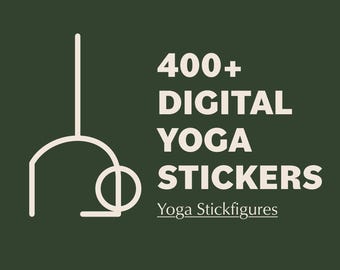 400+ Yoga Pose Stickers: Stick Figure Illustrations (Digital Download)