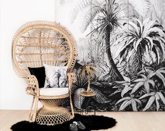 Vintage Tropical Design Removable Wallpaper, Retro Jungle Botanical Peel and Stick Wall Mural