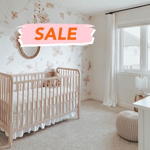 Flower Mural Nursery Wallpaper Peel And Stick Fabric Wallpaper For Walls Removable Mural Girls Room Wallpaper Temporary Accent Wallpaper