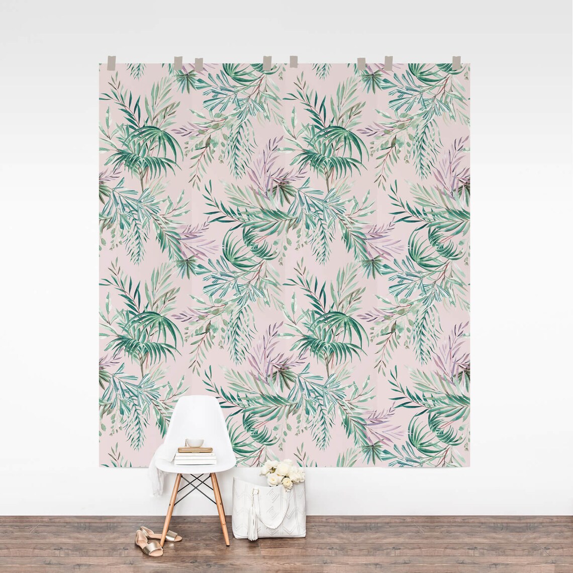 Light Pink Tropical Removable Wallpaper Palm Springs Wall | Etsy