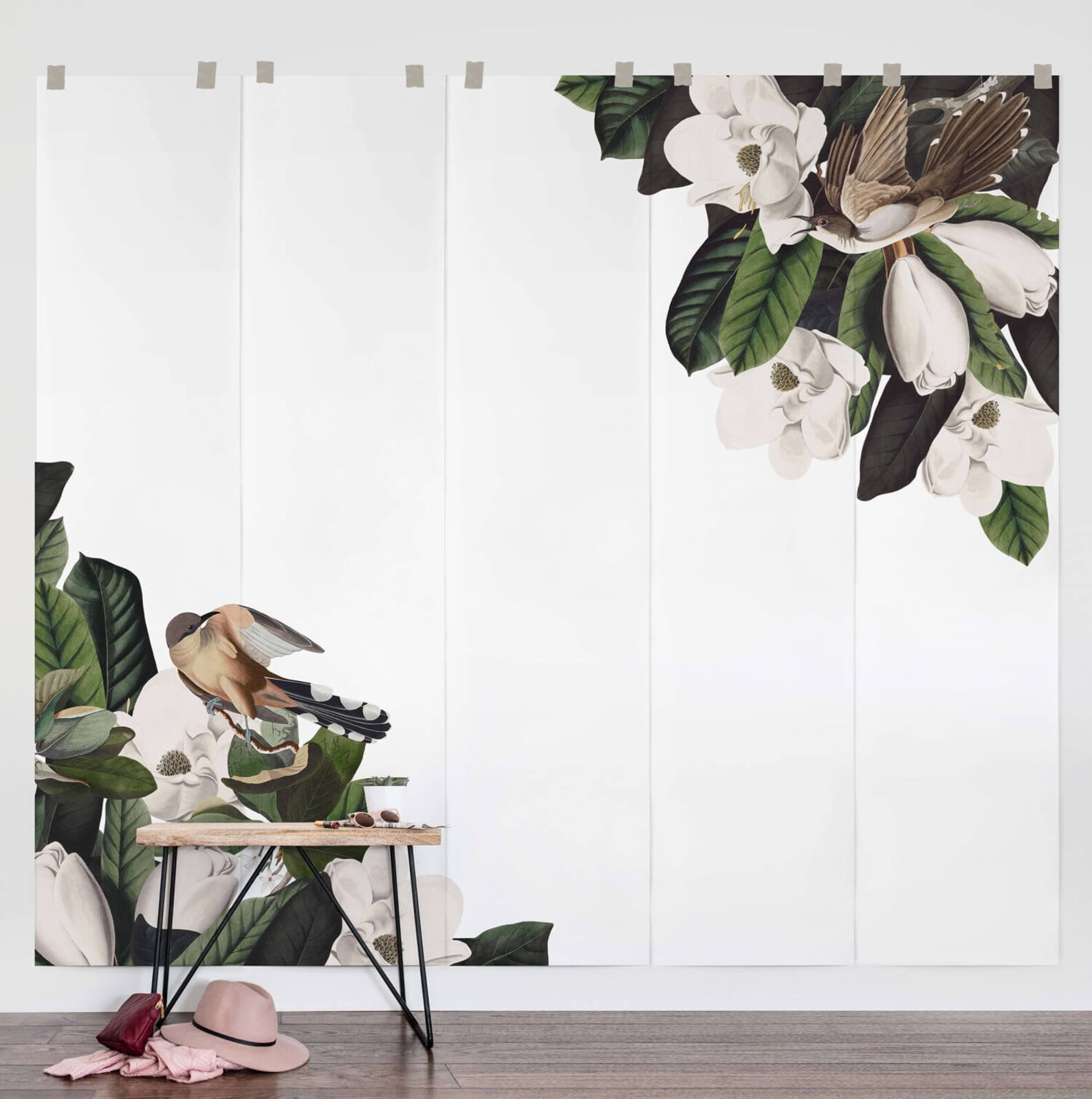 Magnolia Nursery Removable Wallpaper Woodland Blossom Flower Etsy