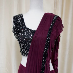 Ruffle Saree Sequin Blouse Pre-stitched