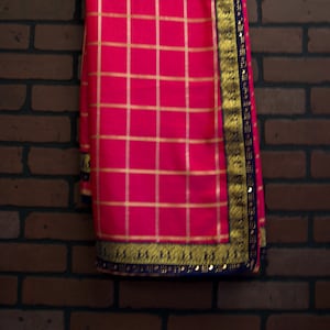 Indian Saree Sari Cream Off White Brocade Gold and Red