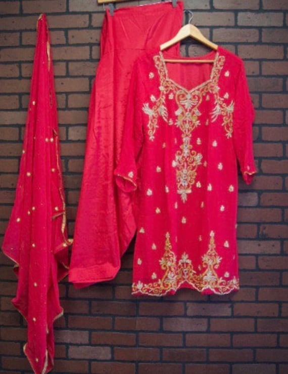 Perfect Combination Unsticthed Punjabi Suit Churidar Salwar Kameez  Pakistani | eBay
