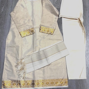 Traditional Onam Tissue Salwar Kameez