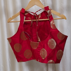 Red Brocade Halter Top