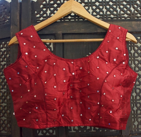 mirror work choli blouse