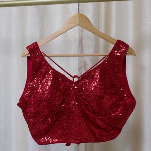 Red Sequin Blouse