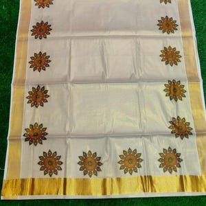 Indisches Onam Traditionelles Taschentuch Set Saree