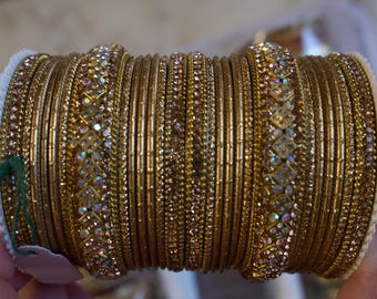 インディアン パキスタン バングル 1 セット Chudiyan ゴールド - Etsy