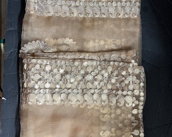 Golden beige  Dupatta Gota Patti Border