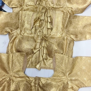 Golden Brocade Saree  Blouse