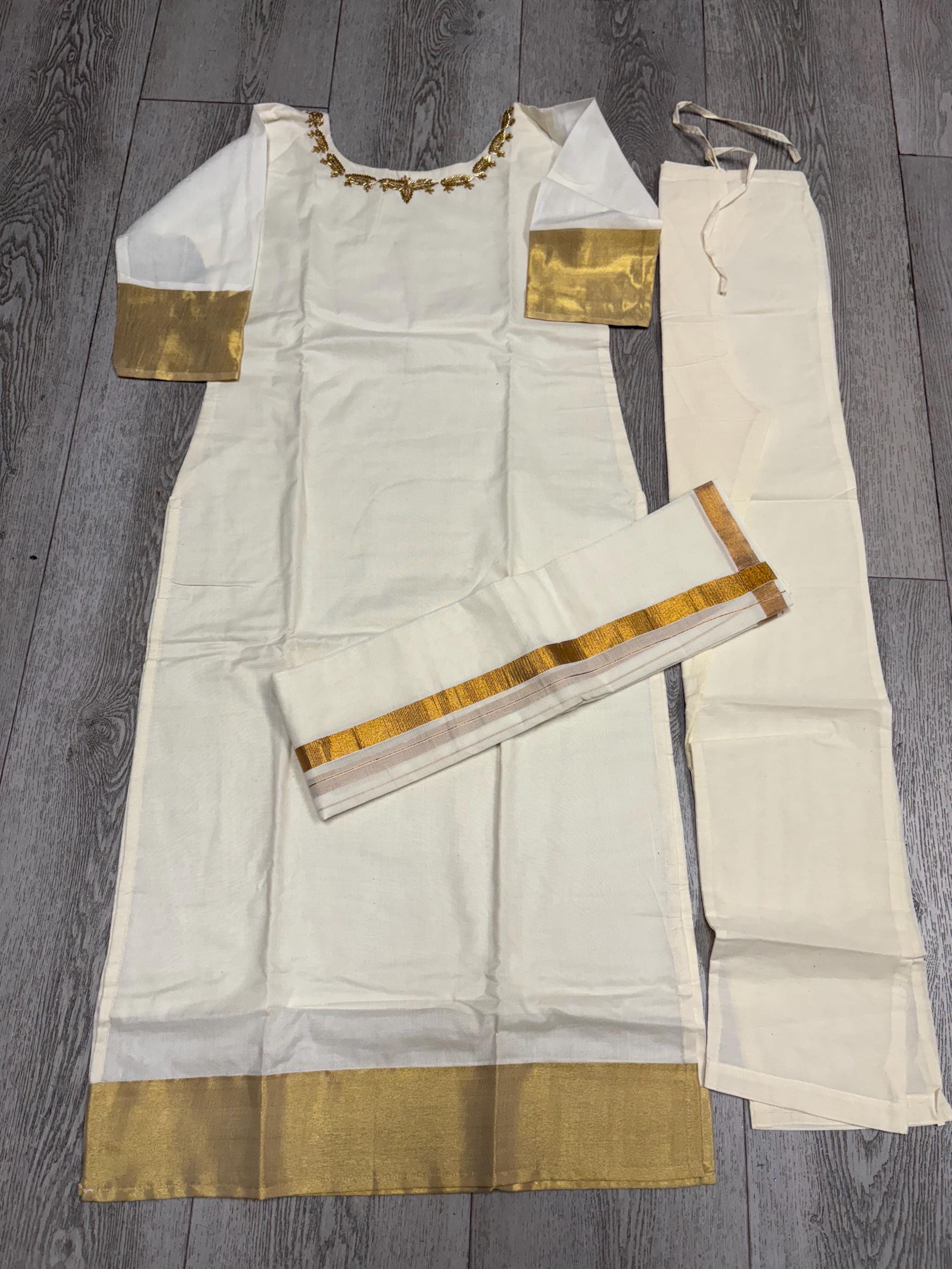 white christmas dresses Miraan Unstitched Cotton Dress Material / Churidar Suit for Women main image 1