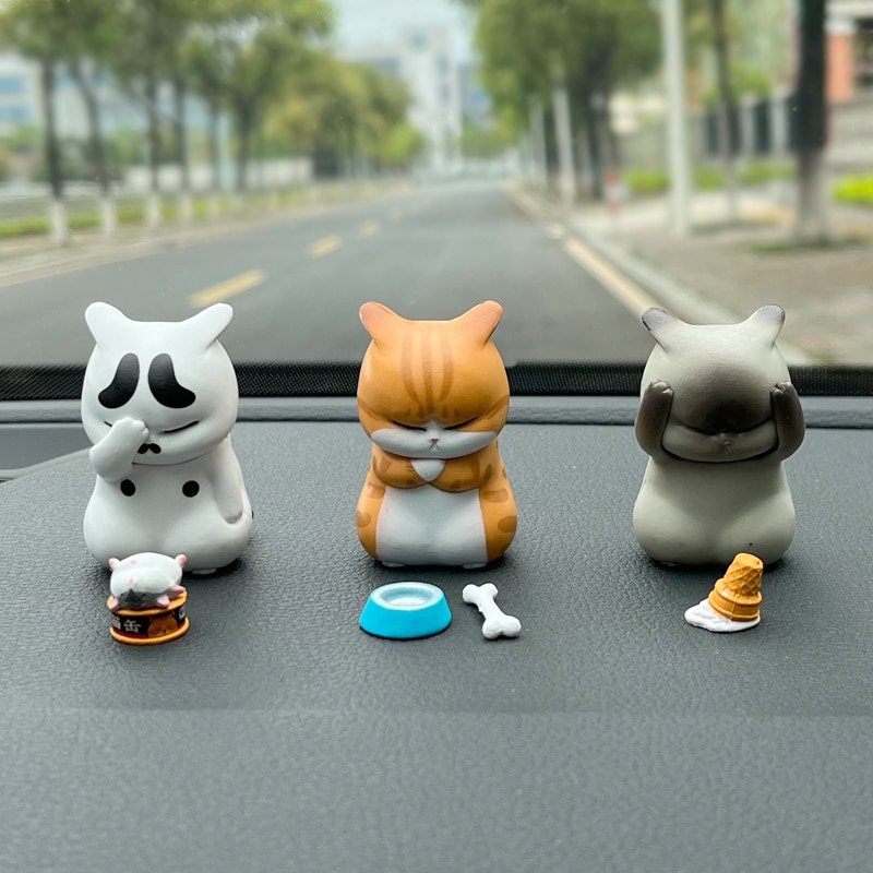 Collectible Figurine Car Dashboard Decors Toy Room Decorate Office