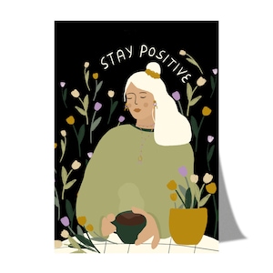 Restez positif - Carte postale A6