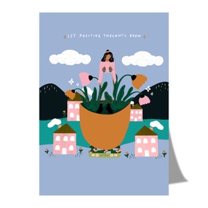 Laissez grandir les pensées positives - Carte postale A6