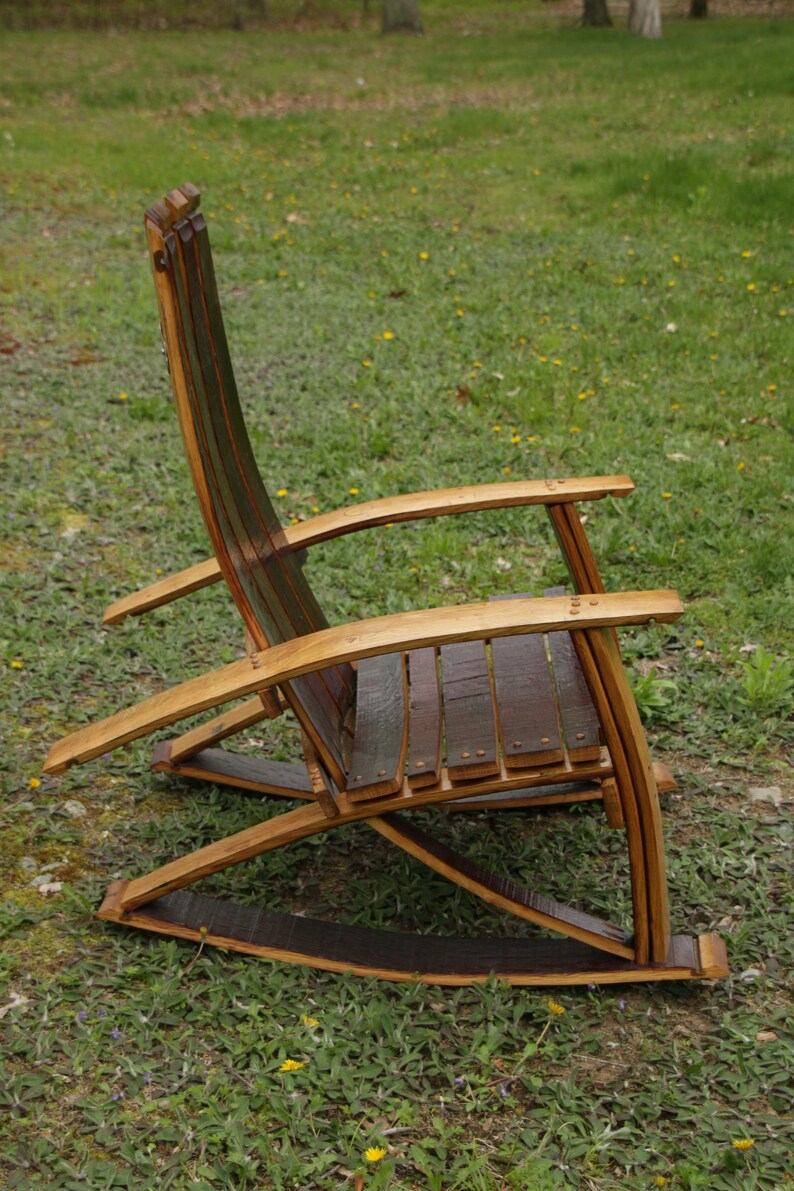 Wine Barrel Adirondack Rocking Chair LOCAL PICKUP ONLY Etsy
