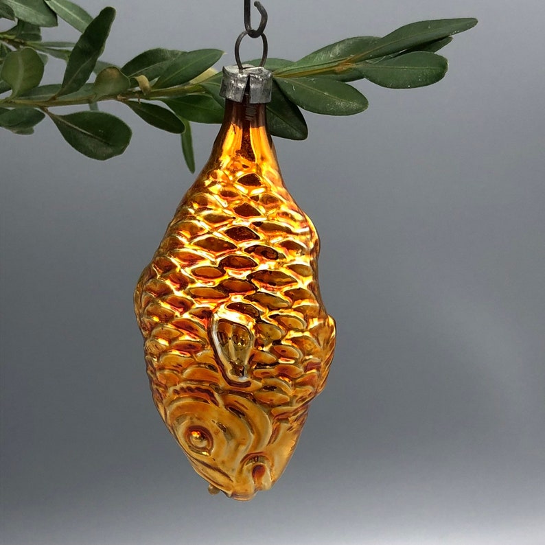 Vintage Antique blown glass figural fish Christmas ornament Etsy