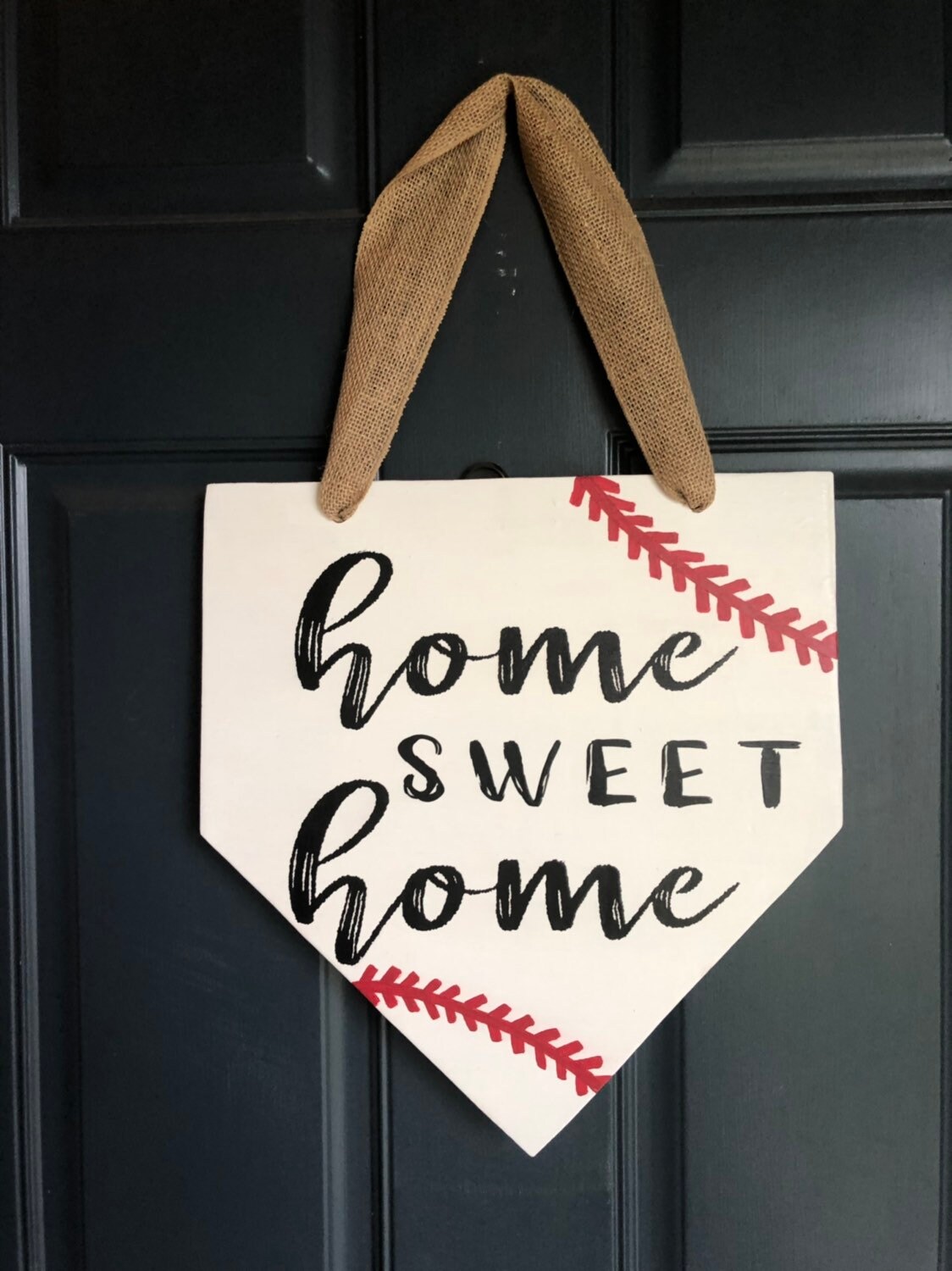 Home Sweet Home Baseball Sign Sign by Hard Working Mom Metal Wreath Sign