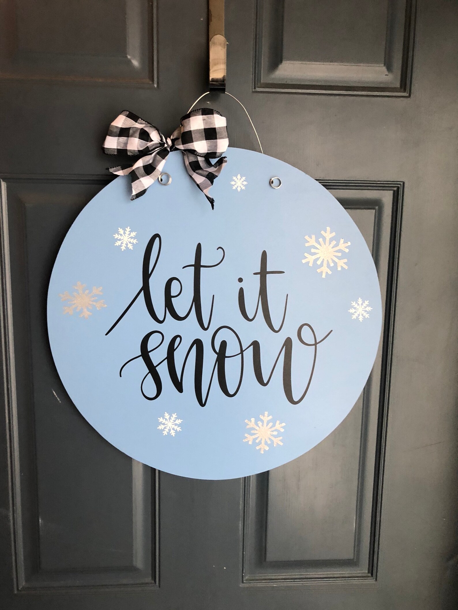 Winter Door Hanger Let It Snow Door Hanger Winter Door Sign | Etsy