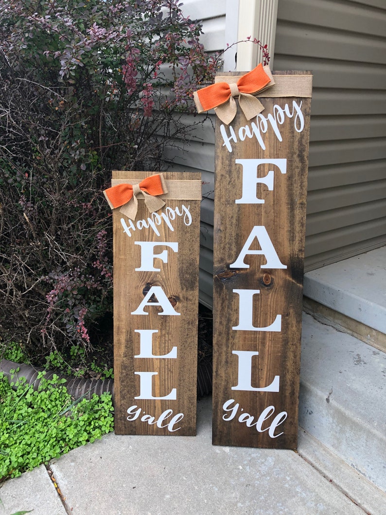 Happy Fall Y'all Porch Sign Tall Porch Sign Fall Porch Etsy