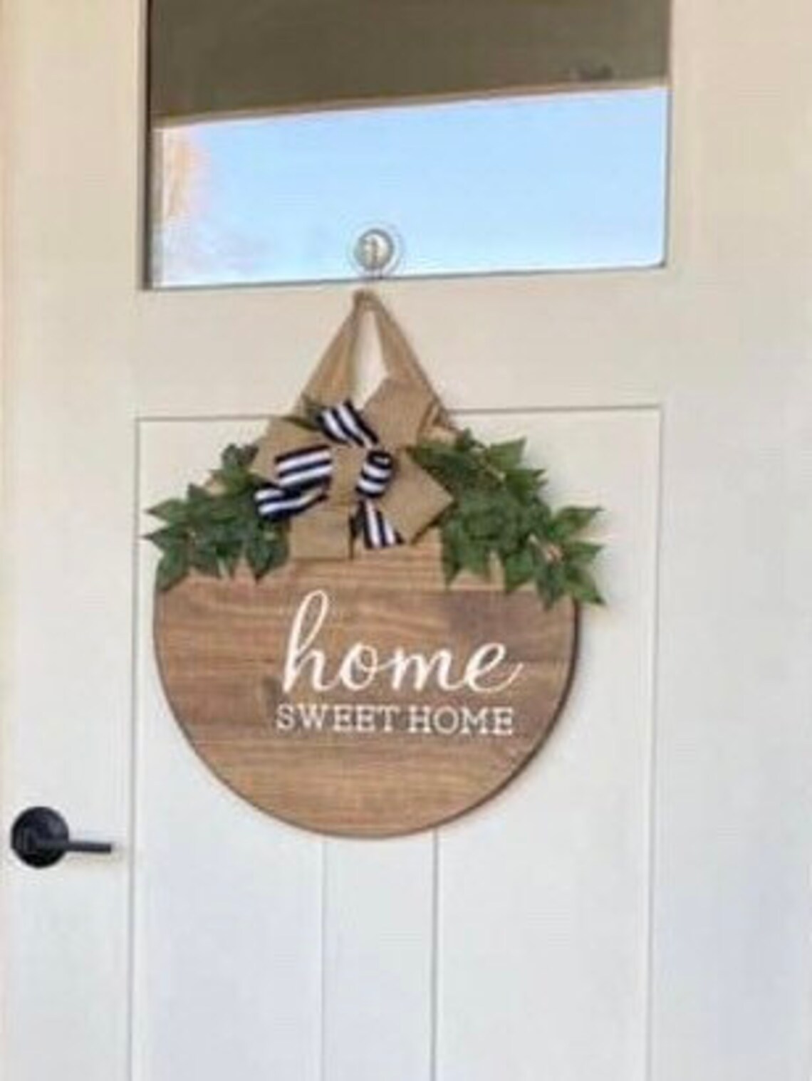 Home sweet home door hanger Front Door Decor Wood door Etsy