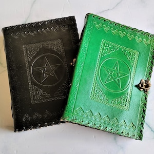 10 Inch Large Leather Journal Lock, Celtic Engraved Journal, Spell Journal Grimoire, Pack of 2