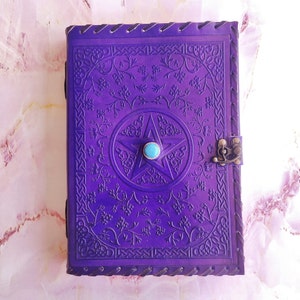 Leather Journal with 600 Pages , Grimoire Journal with Lock