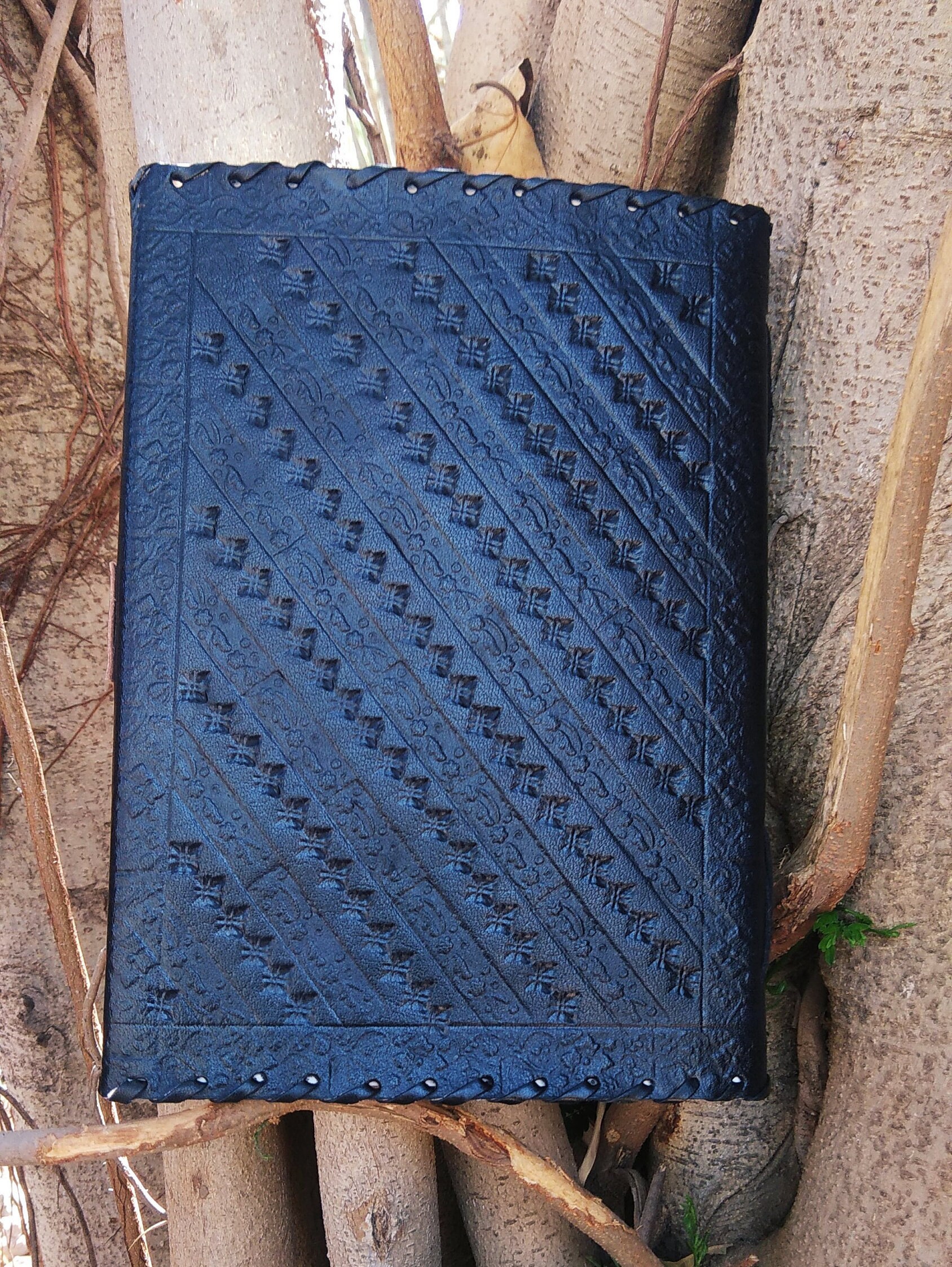 Shadowbook Large Leather Journal - Stone Journals - Embossed Journal - Magic ...