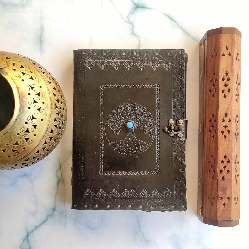 journal with stone
