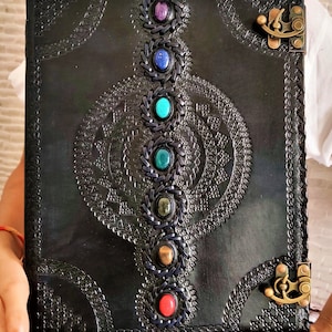 13x10 Leather Journal with 600 Page, XXL Journal, Thick Grimoire Spell Book