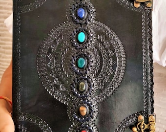 13x10 Leather Journal with 600 Page, XXL Journal, Thick Grimoire Spell Book