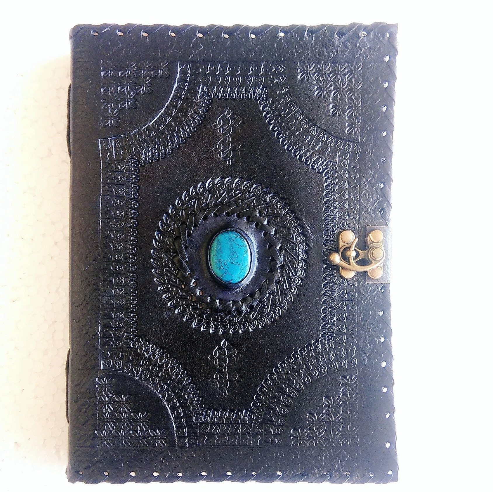 Shadowbook Large Leather Journal - Stone Journals - Embossed Journal - Magic ...