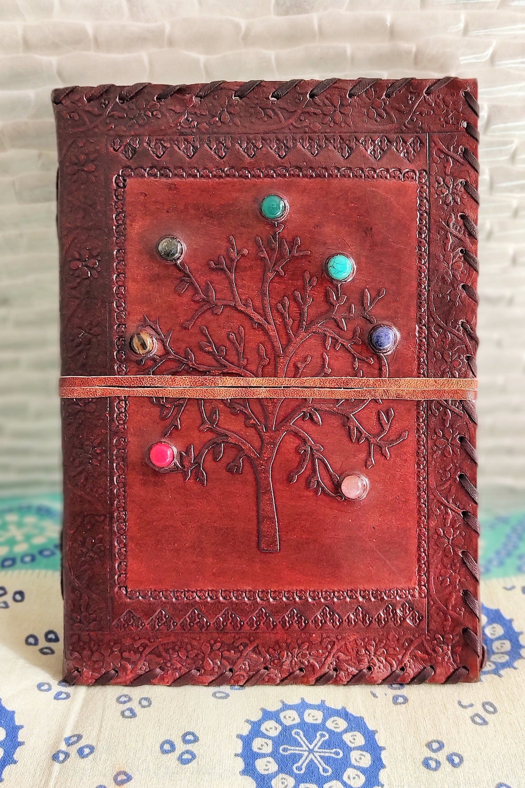 Brown Leather Journal Tree of Life With 200 Pages - Etsy